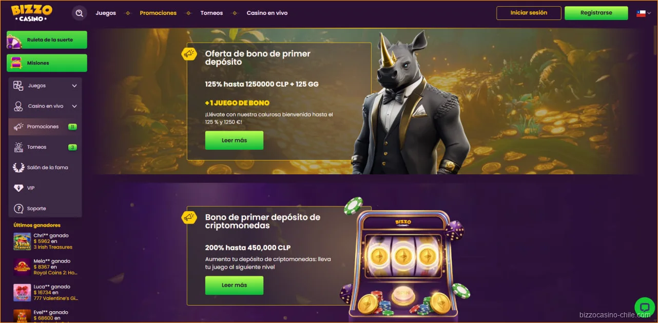 código promocional de Bizzo Casino